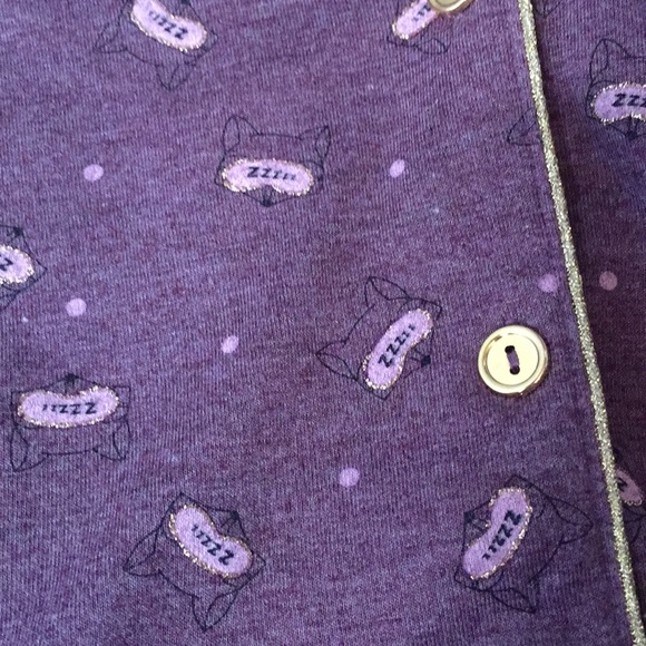 Comfort & co purple and gold fox print pajamas size small top xs pants - Picture 3 of 9